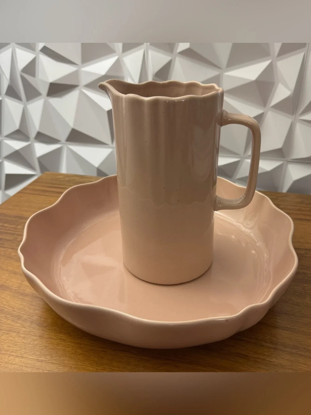 Hearth & Hand with MagnoliaScalloped Stoneware Shallow Serving Bowl 131oz/